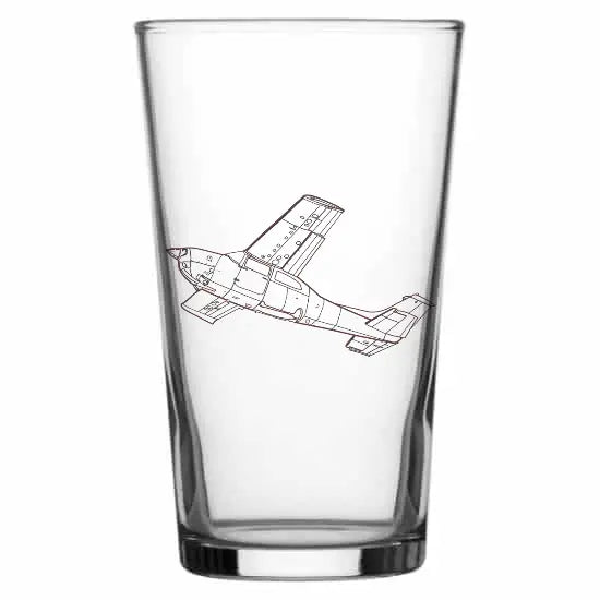 Cessna Centurion 210 aircraft Beer glass – digital engraving mockup / engraving preview