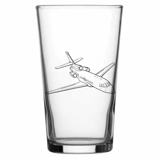 Falcon 900 Aircraft Beer glass – digital engraving mockup / engraving preview