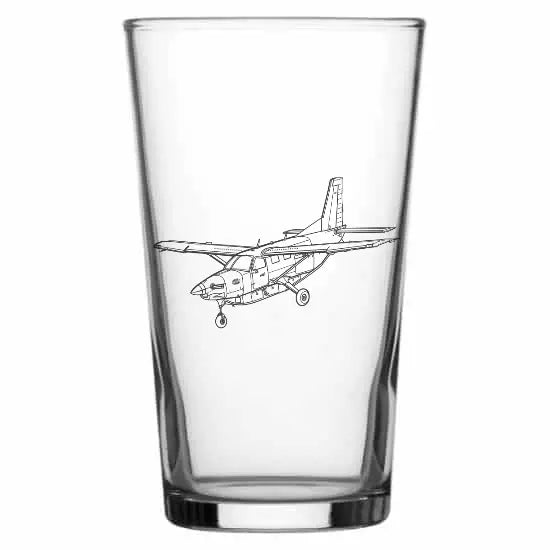 Quest Daher Kodiak Aircraft Beer glass – digital engraving mockup / engraving