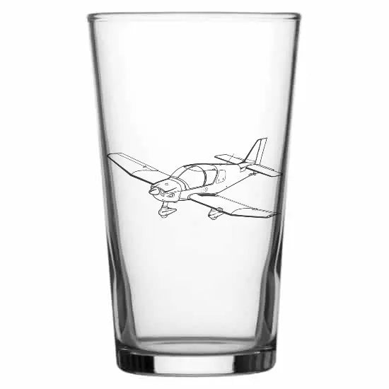 Robin DR400 aircraft Beer glass – digital engraving mockup / engraving