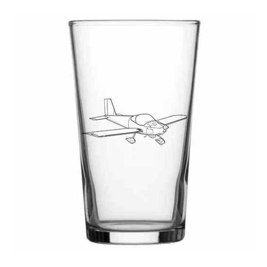 vans rv12 aircraft beer glass digital engraving mockup / engraving preview