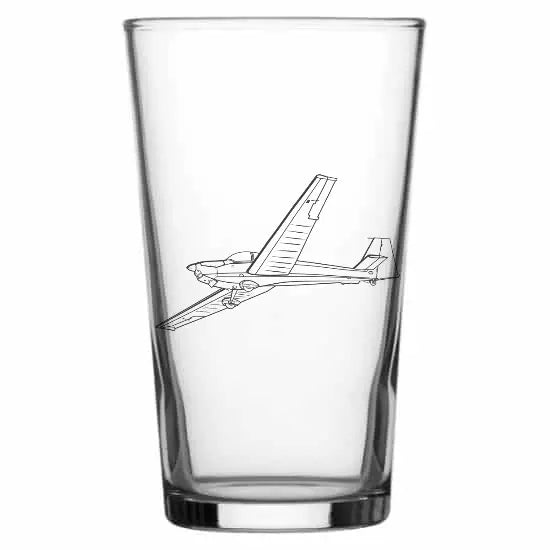 falke motor glider Beer glass – digital engraving mockup / engraving