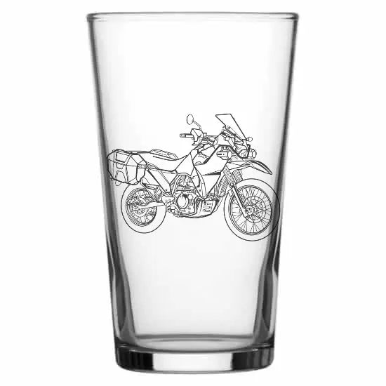 Kaw KLR650 motorcycle Beer glass – digital engraving mockup / engraving
