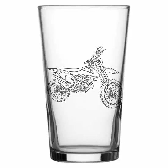 sfx350 motocross motorcycle Beer glass – digital engraving mockup / engraving