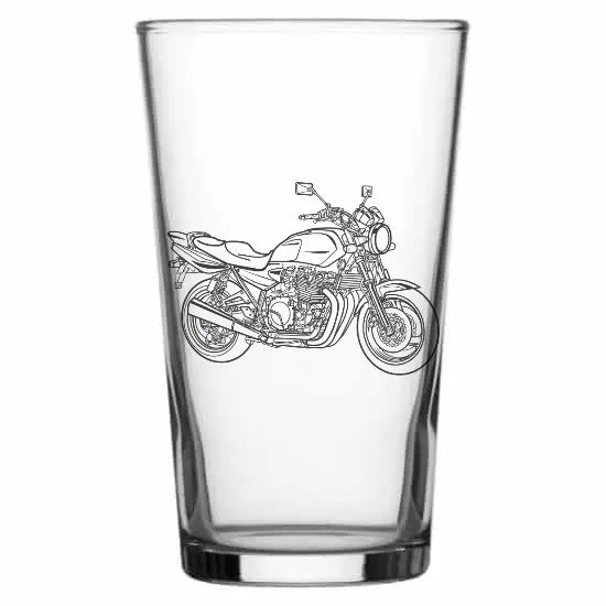 XJR1300 motorcycle Beer glass – digital engraving mockup / engraving