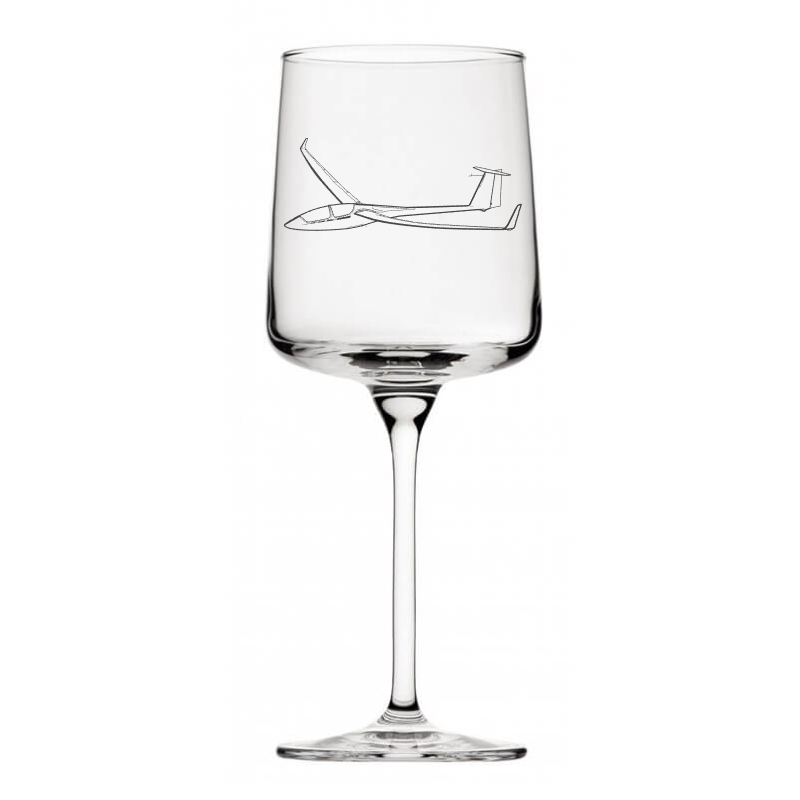 ash25 glider wine glass digital engraving mockup / engraving preview