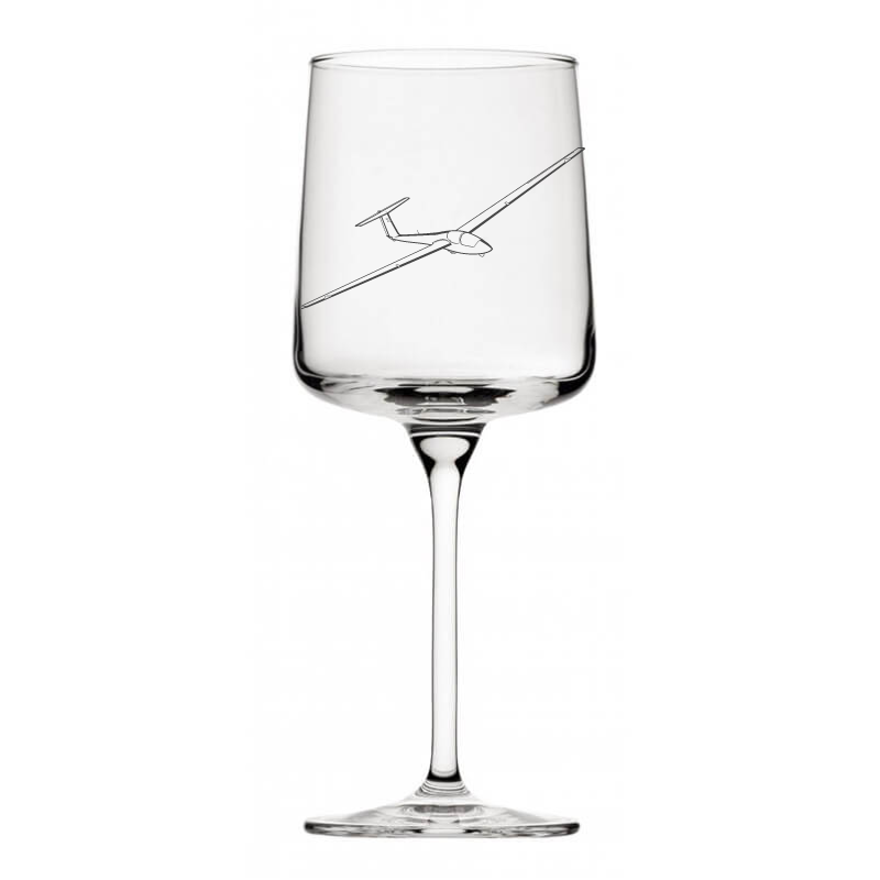 ask21 glider wine glass digital engraving mockup / engraving preview