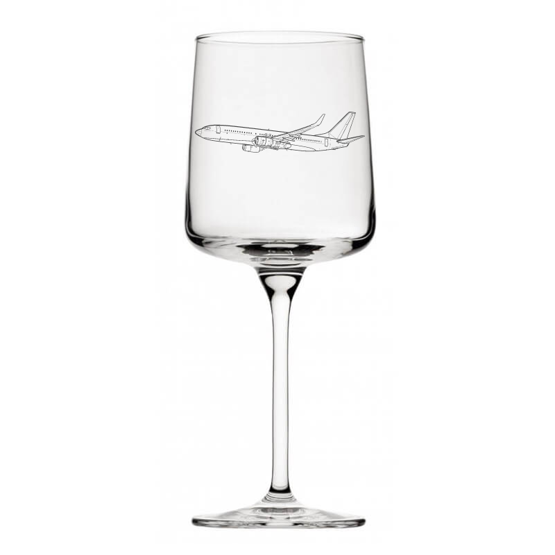 boeing 737 aircraft wine glass digital engraving mockup / engraving preview