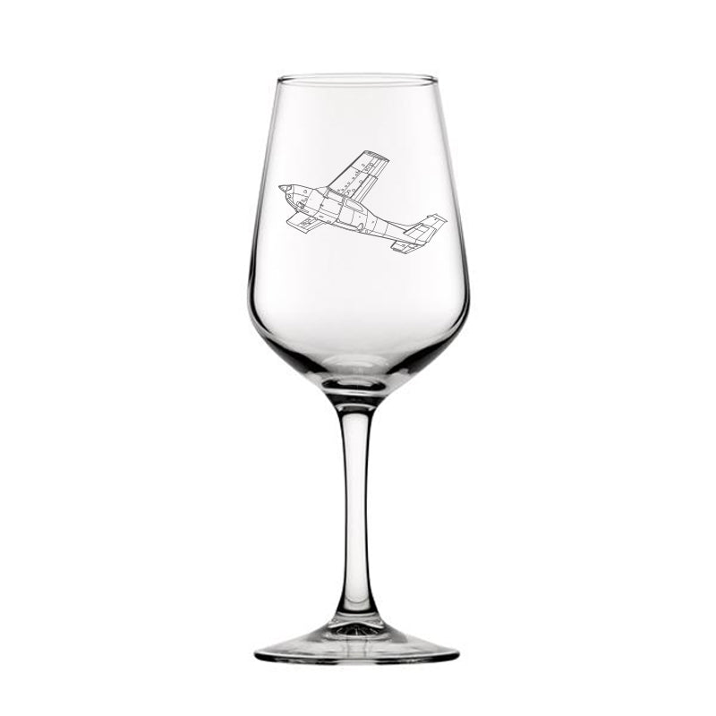cessna 210 centurion aircraft wine glass digital engraving mockup / engraving preview