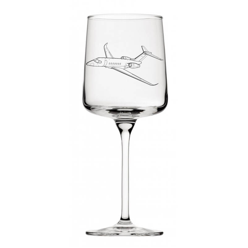 cessna 560 jet aircraft wine glass digital engraving mockup / engraving preview