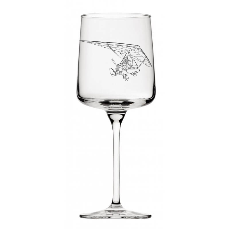 pegasus microlight Trike wine glass digital engraving mockup / engraving preview