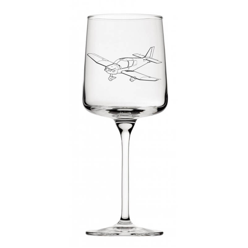 robin dr400 aircraft wine glass digital engraving mockup / engraving preview