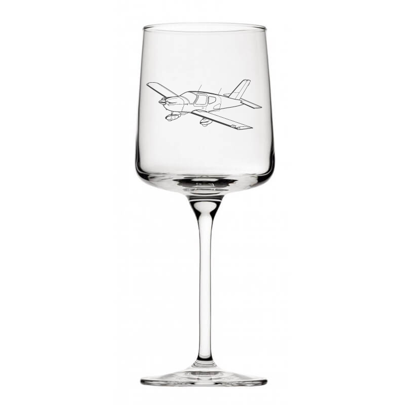 socata tb9 aircraft wine glass digital engraving mockup / engraving preview
