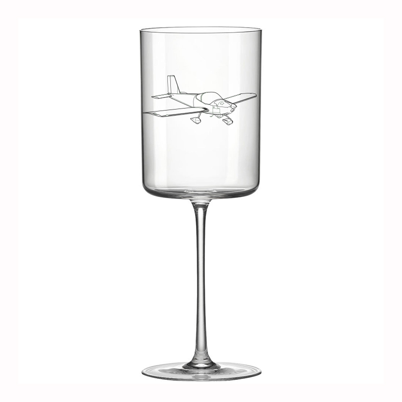 vans rv12 aircraft wine glass digital engraving mockup / engraving preview