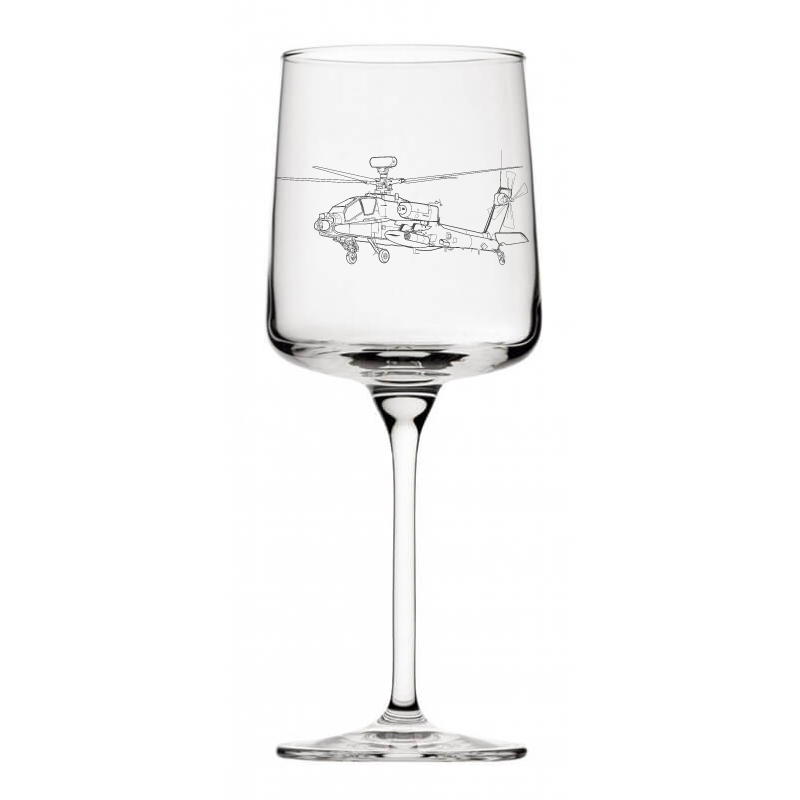 apache helicopter wine glass digital engraving mockup / engraving preview