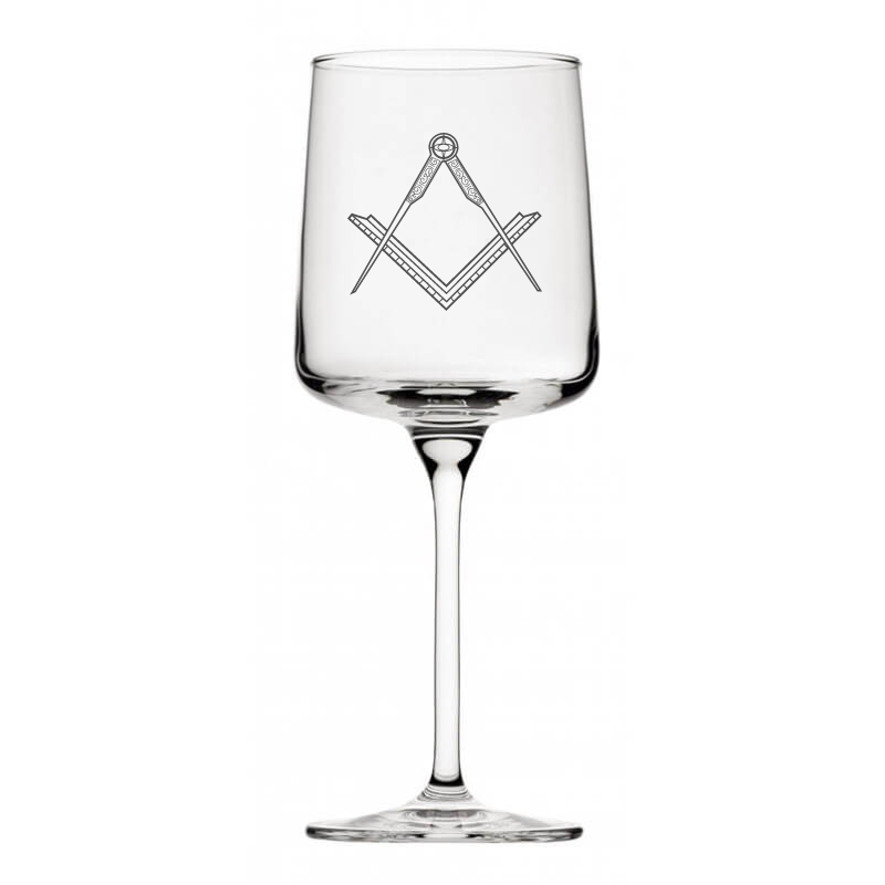 masonic regalia wine glass digital engraving mockup / engraving preview