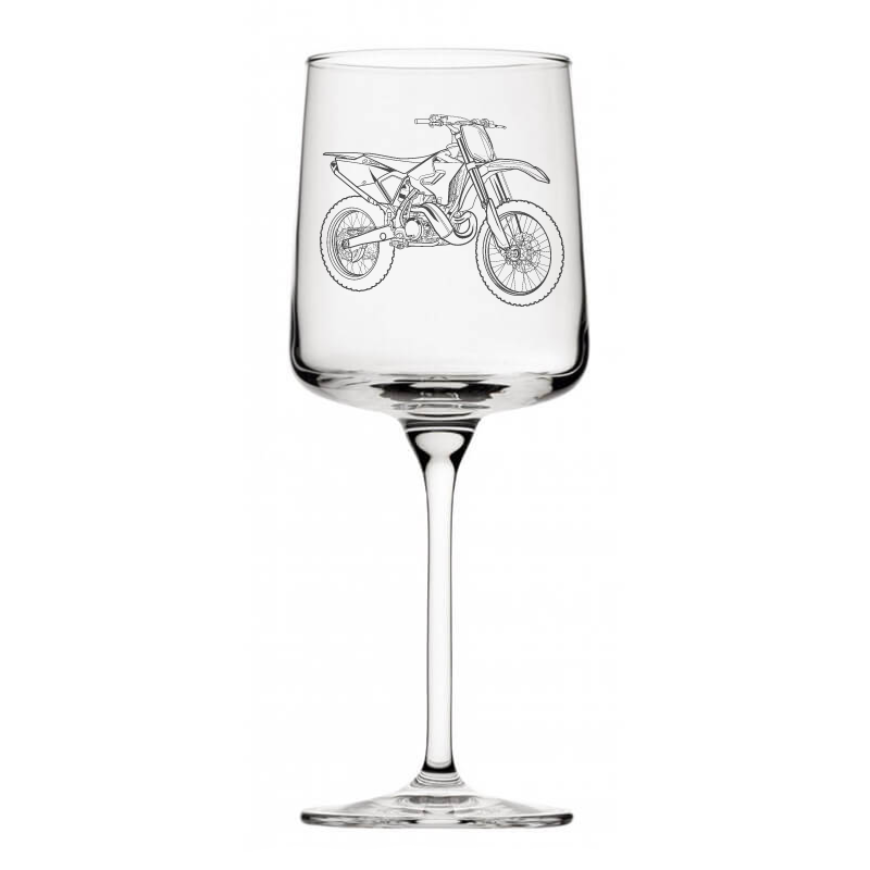 yam yz250 motorcycle wine glass digital engraving mockup / engraving preview