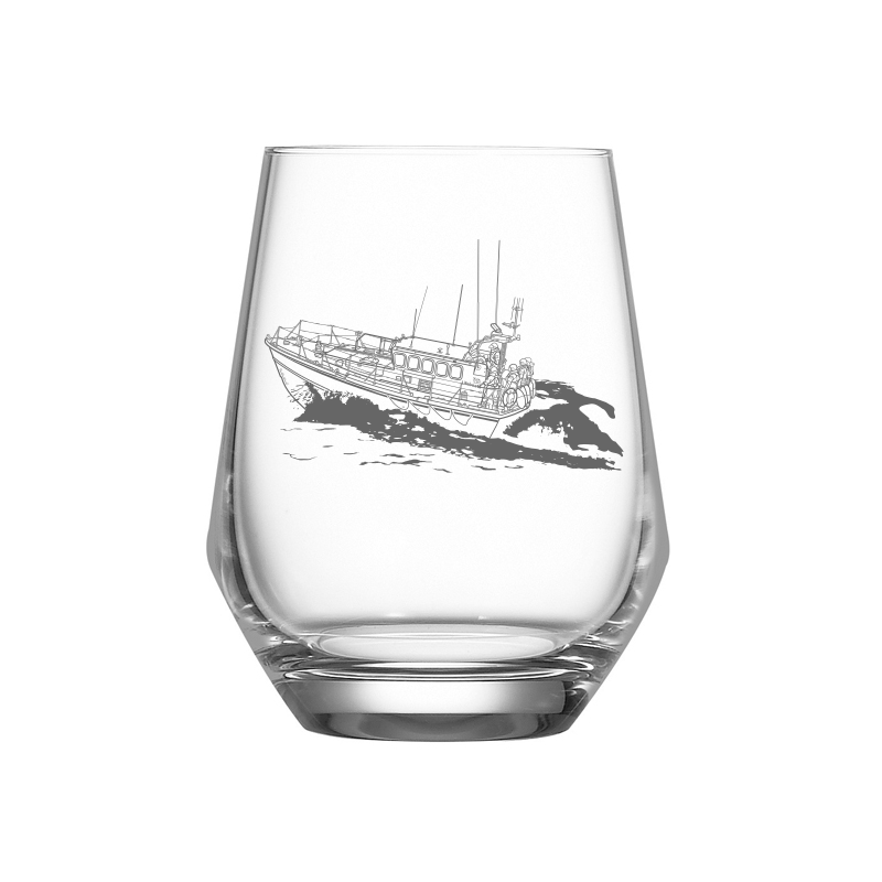 mersey class lifeboat wine glass digital engraving mockup / engraving preview