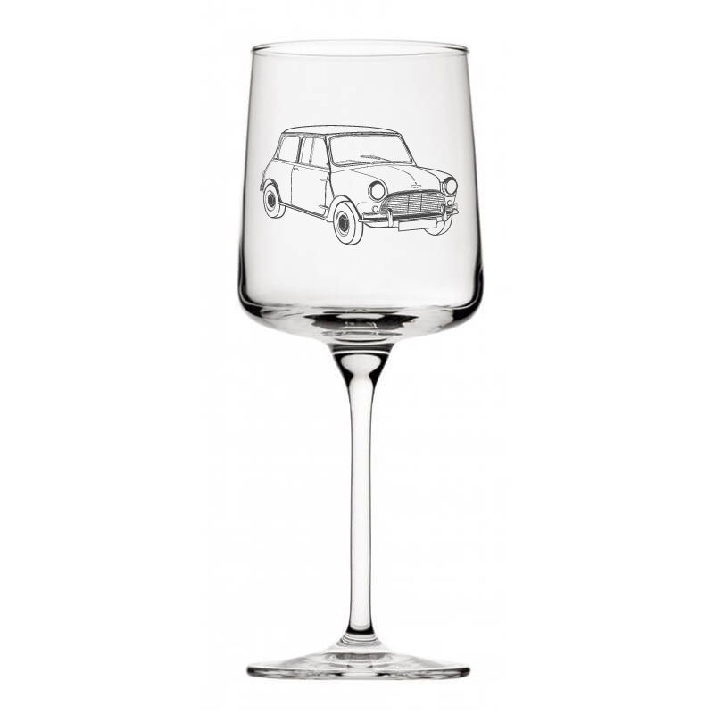 mini car wine glass digital engraving mockup / engraving preview