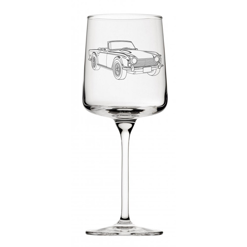 tri tr250 classic car wine glass digital engraving mockup / engraving preview