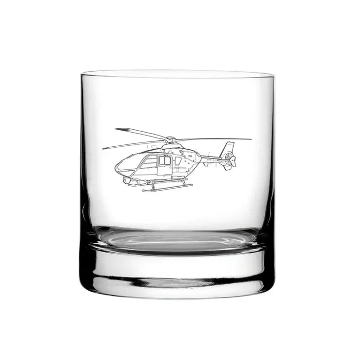 EC 135 Eurocopter (Police) Helicopter glass tumbler – digital engraving mockup / engraving preview