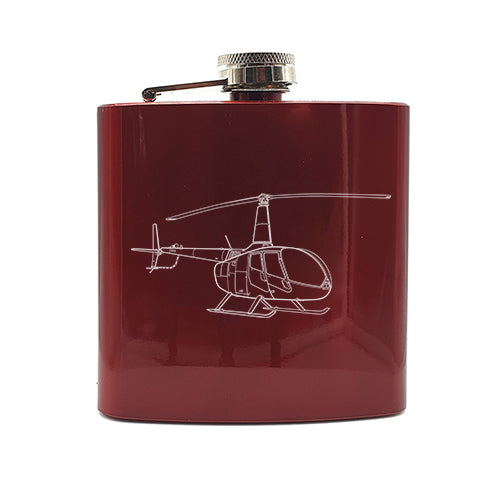 robinson r66 helicopter hip flask digital engraving mockup / engraving preview