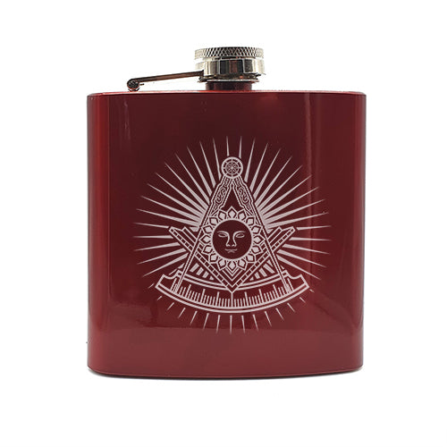 masonic face starburst hip flask digital engraving mockup / engraving preview