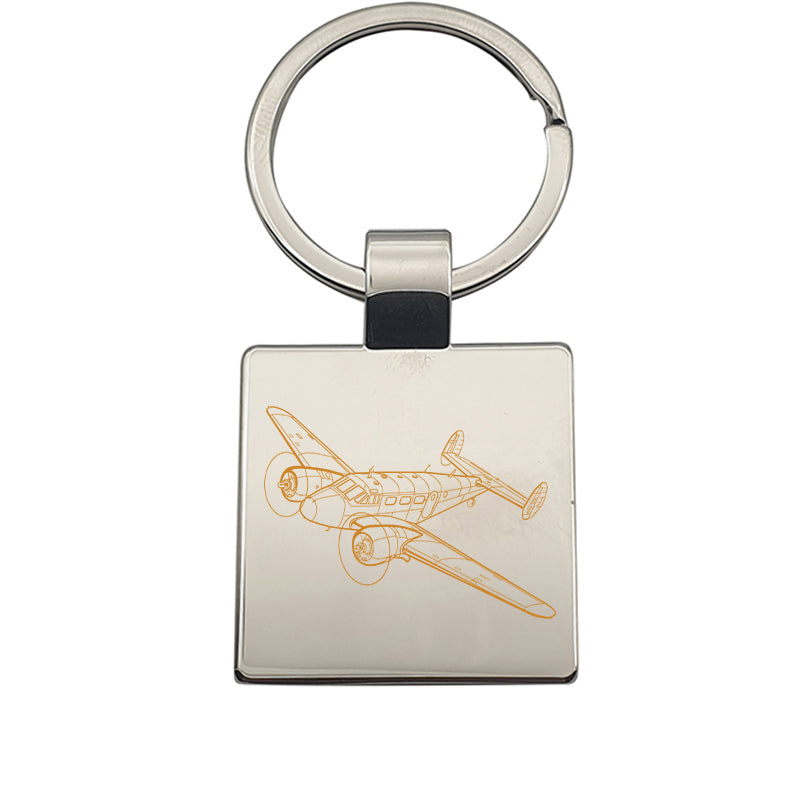beechcraft 18 aircraft keyring digital engraving mockup / engraving preview