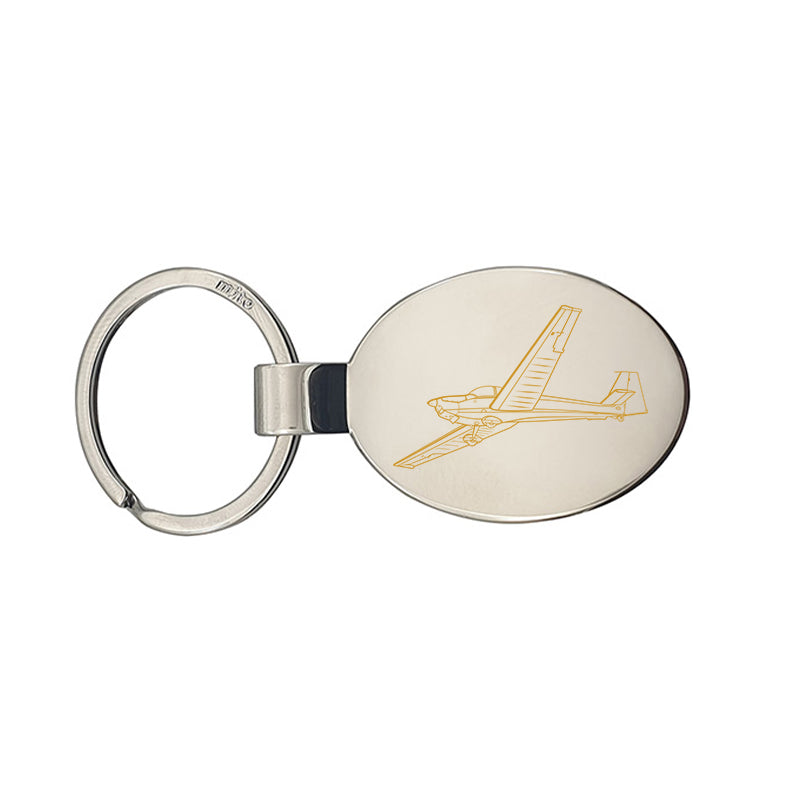 glider falke motor glider keyring digital engraving mockup / engraving preview