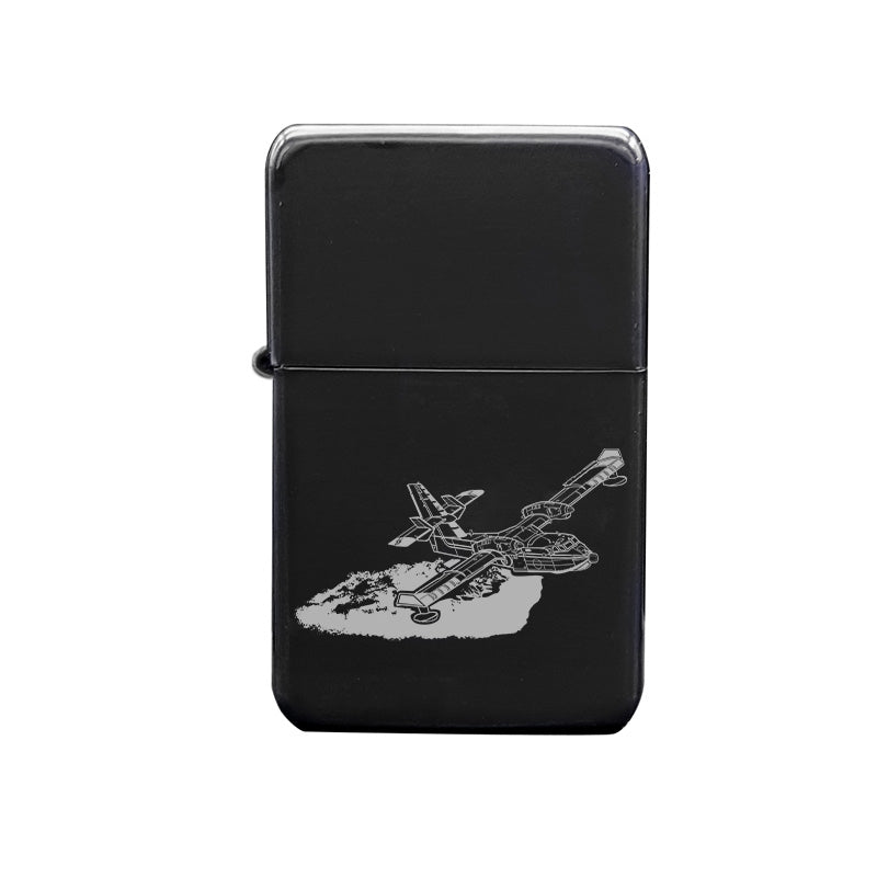 cl145 aerial fire fighter aircraft ciggarette lighter digital engraving mockup / engraving preview