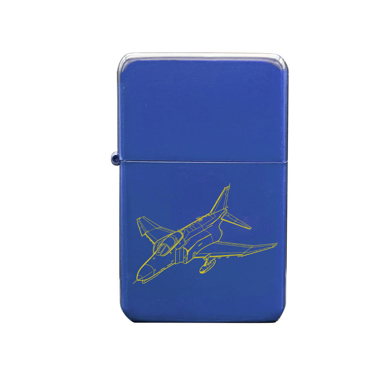 f4 phantom aircraft cigarette lighter digital engraving mockup / engraving preview