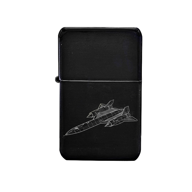 lockheed sr71 blackbird aircraft cigarette lighter digital engraving mockup / engraving preview
