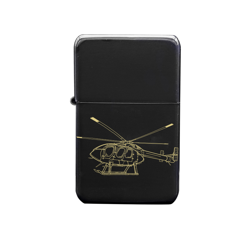 md600n helicopter cigarette lighter digital engraving mockup / engraving preview