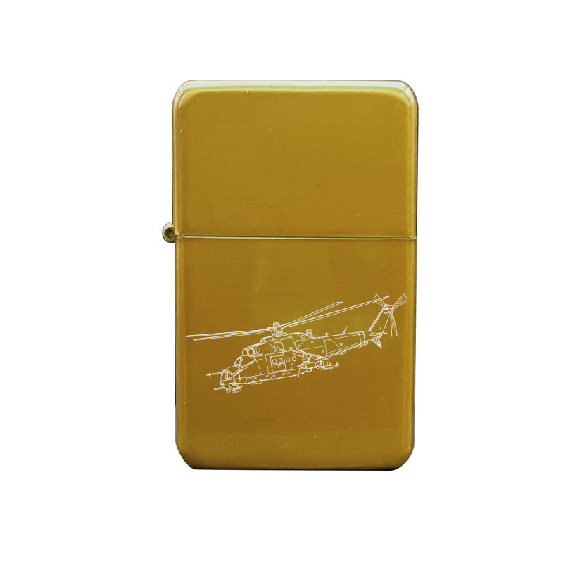 mi24 hind helicopter ciggarette lighter digital engraving mockup / engraving preview