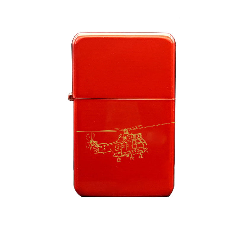 puma helicopter ciggarette lighter digital engraving mockup / engraving preview