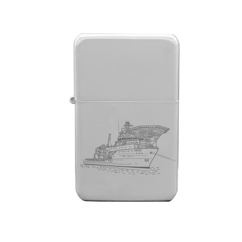 deep sea resear nautical ciggarette lighter digital engraving mockup / engraving preview