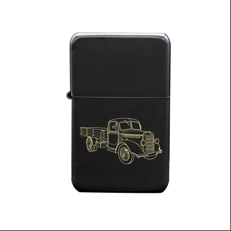 vintage bedford truck cigarette lighter digital engraving mockup / engraving preview