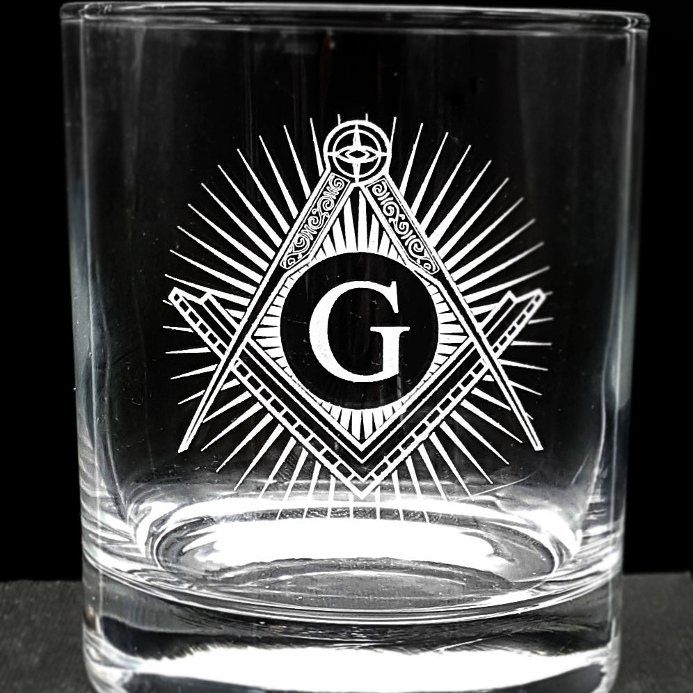 Masonic Symbol and Mystery Mix Themed Tumbler Glass Selection | Giftware Engraved