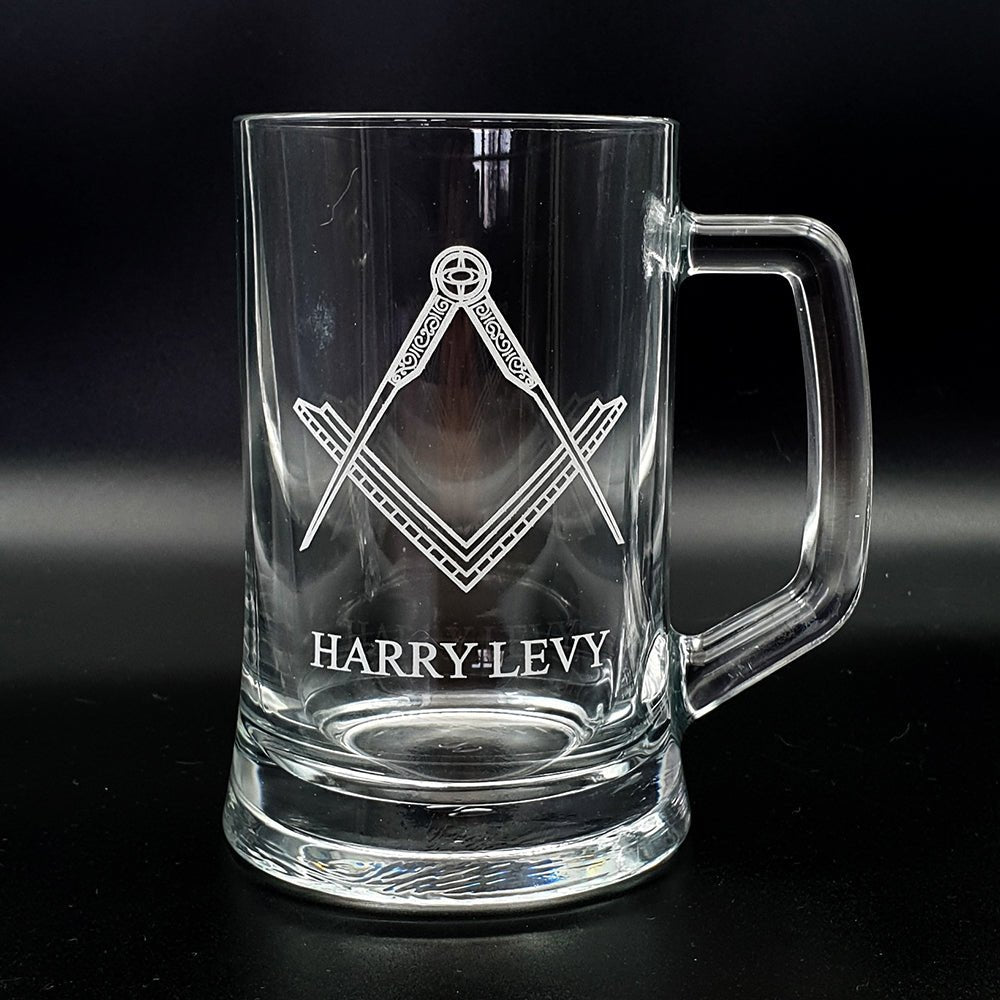 Masonic Symbols and Mystery Mix Themed Beer Glass Tankard Selection | Giftware Engraved