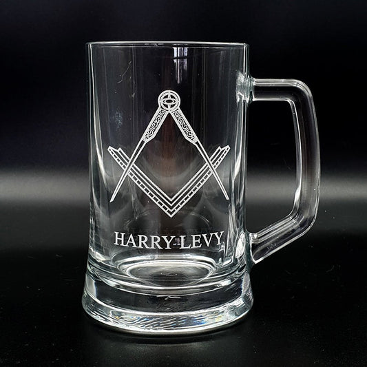Masonic Symbols and Mystery Mix Themed Beer Glass Tankard Selection | Giftware Engraved