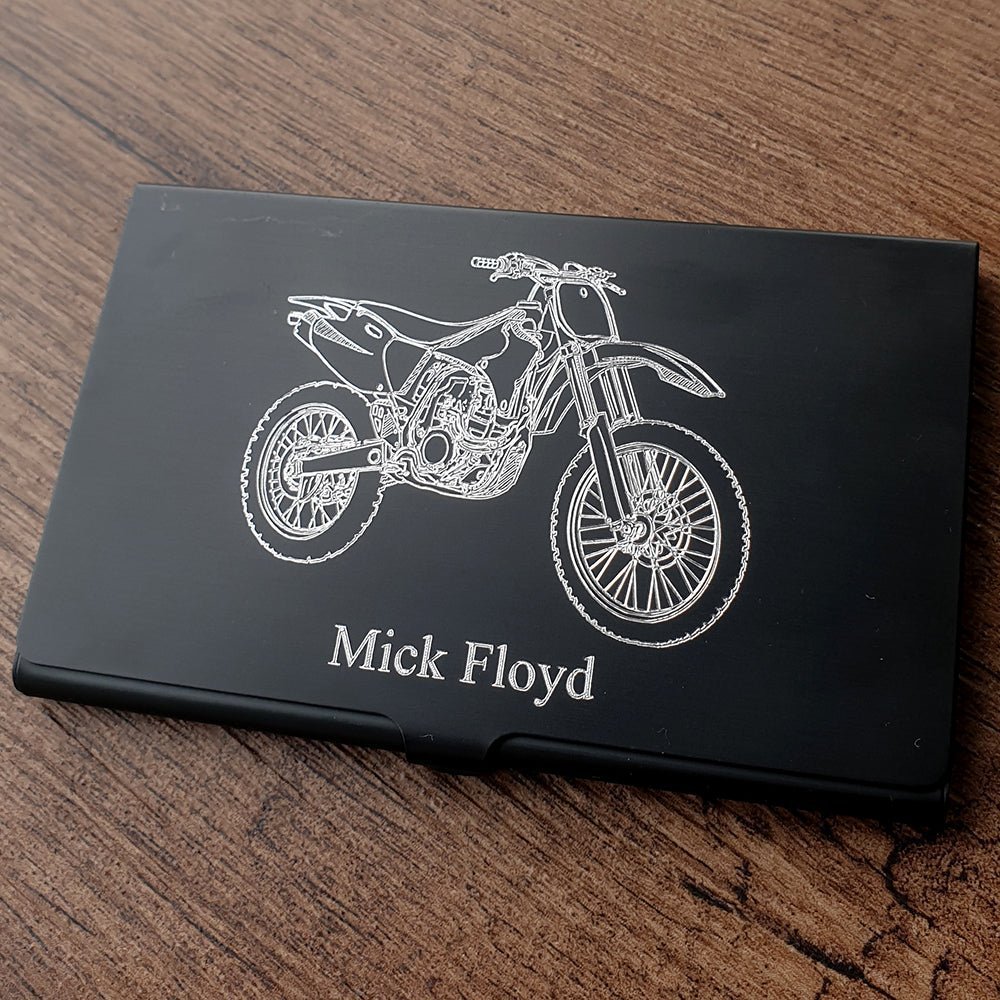 Motorcycle Scooter Moped Themed Business Card Holder and Wallet Selection | Giftware Engraved
