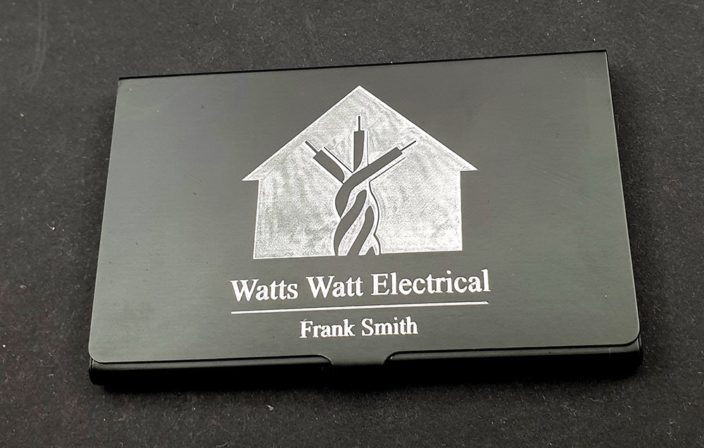 Personalised Black Aluminium Card Holder | Giftware Engraved