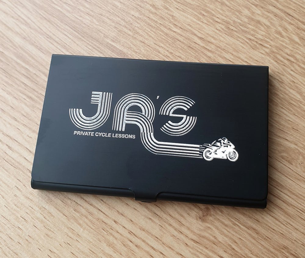 Personalised Black Aluminium Card Holder | Giftware Engraved