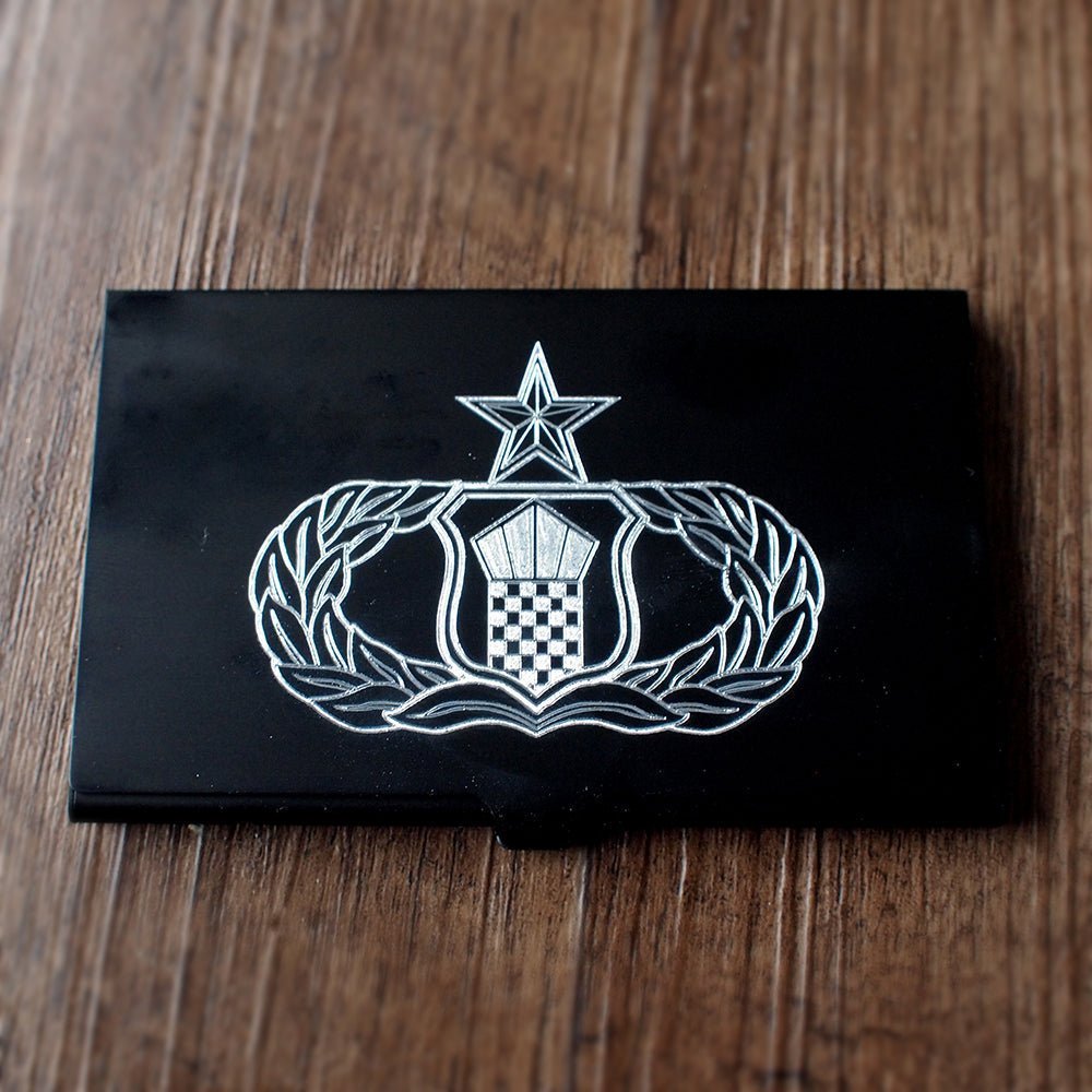 Personalised Black Aluminium Card Holder | Giftware Engraved