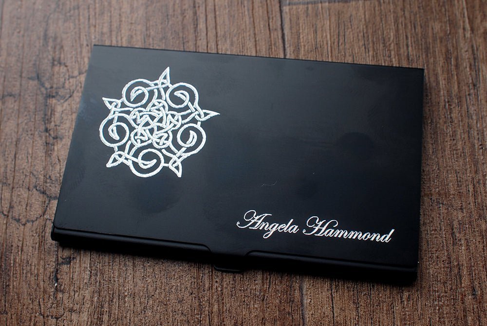 Personalised Black Aluminium Card Holder | Giftware Engraved