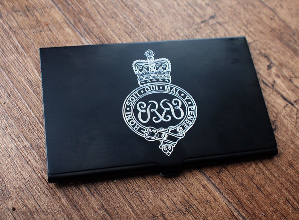 Personalised Black Aluminium Card Holder | Giftware Engraved