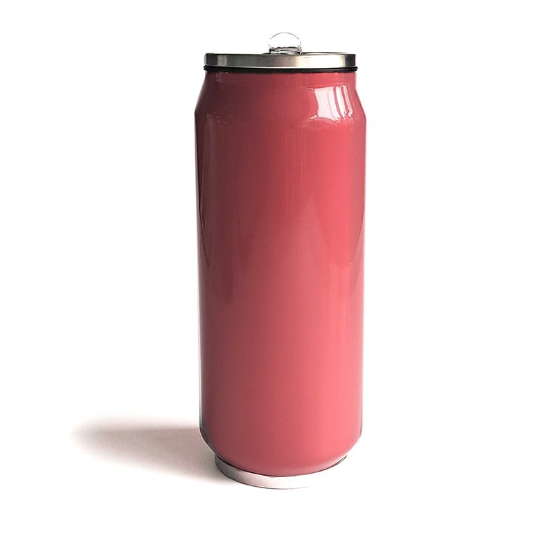 Personalised Can Travel Bottle with Flip Straw - 500ml - Choose Colour - Giftware Engraved