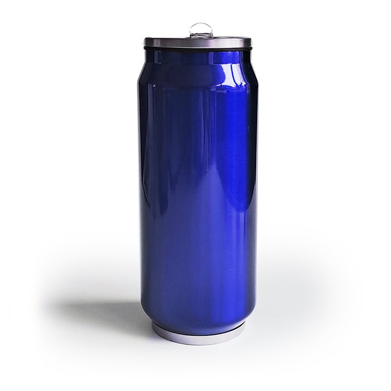 Personalised Can Travel Bottle with Flip Straw - 500ml - Choose Colour - Giftware Engraved
