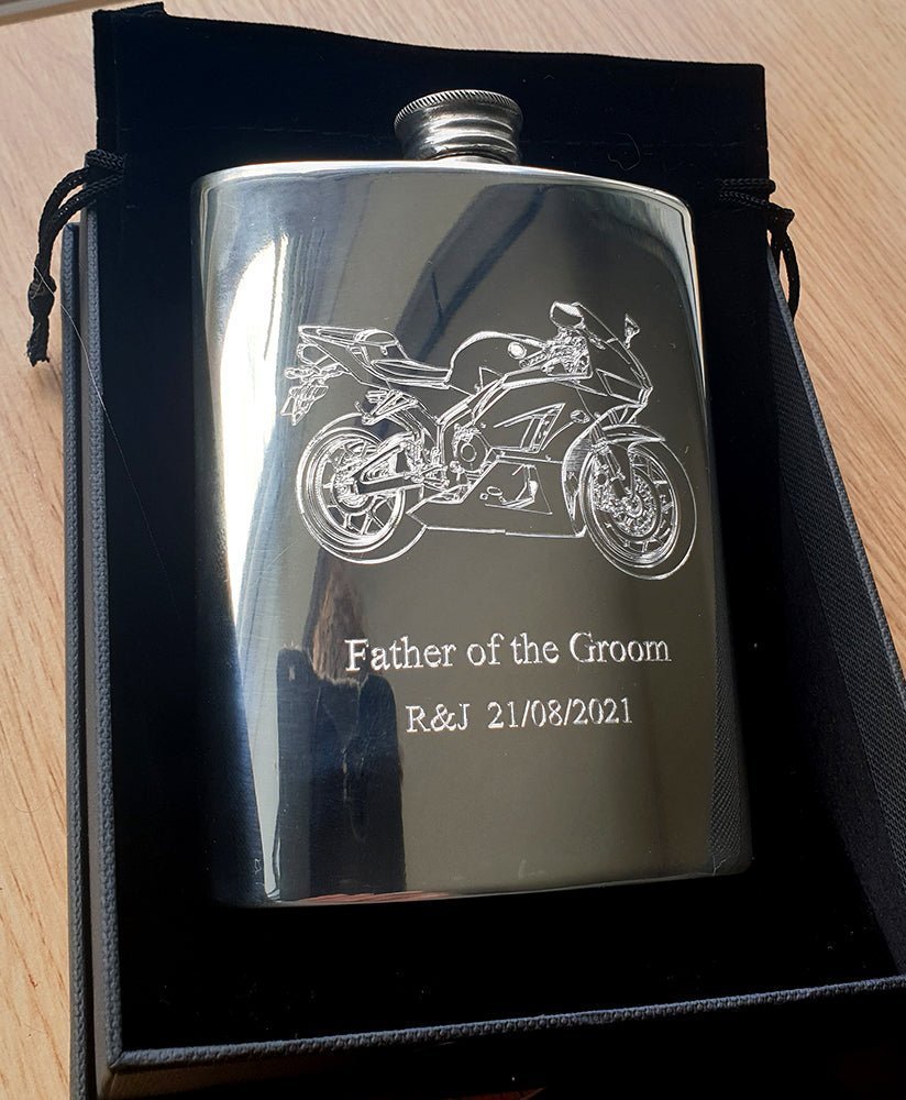 Personalised Hand Made Pewter Hip Flask – 6oz | Giftware Engraved