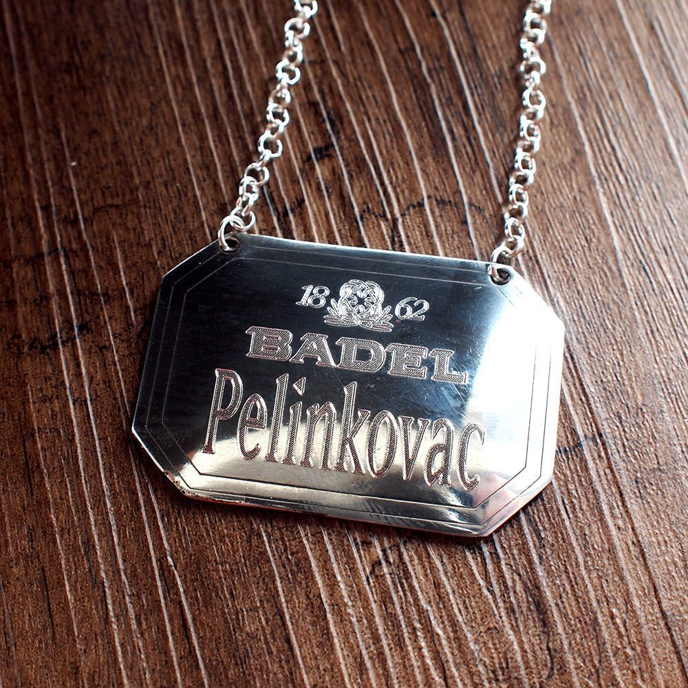 Personalised Handmade Pewter Decanter Wine Bottle Label Tag | Giftware Engraved